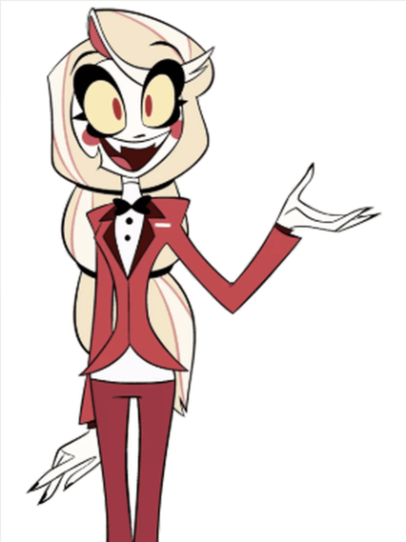 Hazbin Hotel OC Maker workflow step showing small visual motifs before design passes