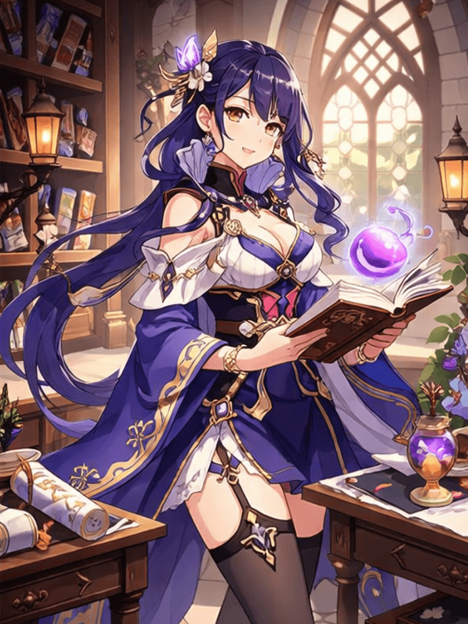 Genshin OC Maker example featuring runaway prodigy in quest scene visuals