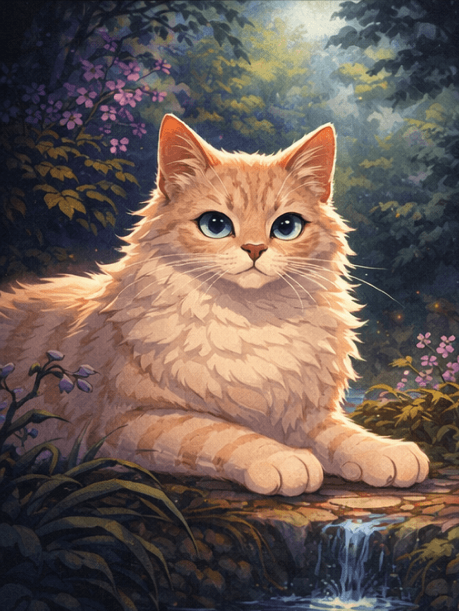 Warrior Cat OC Maker example featuring guardian in forest or sky scenes